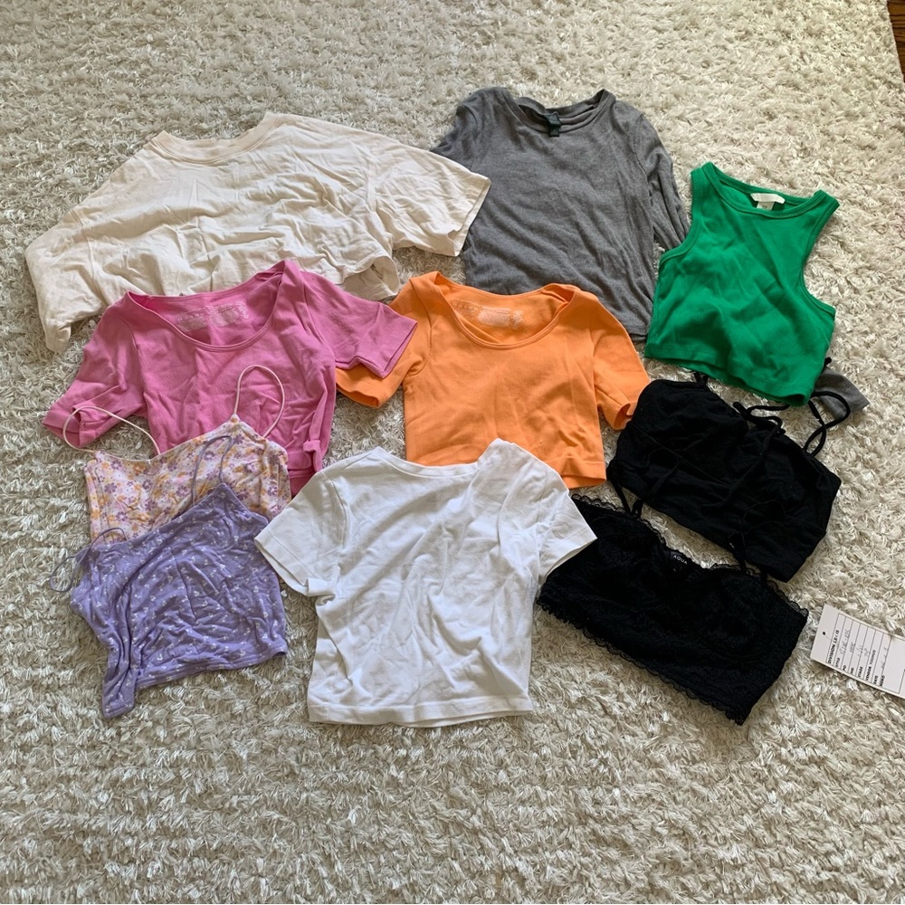 Womens Juniors Teen Bundle 10 Tops XS S Aerie PacSun Aeropostale Aqua H&M
